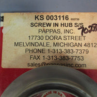 Pappas Inc KS 003116 Screw In Hub S/S 59 mm Bore