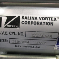 Salina Vortex Corp. Pneumatic Cylinder Max 250 PSI Air Size: I300X2M DAC30AAM