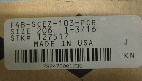 Dodge 4 Bolt Flange Block Bearing F4BSCEZ103PCR 13/16" Bore