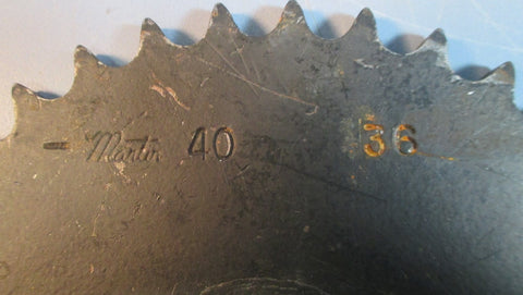 Martin 40 36 Plate Sprocket 17/8" Bore QD Bushing NOS