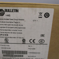 ALLEN BRADLEY GFRAME MOLDED CASE CIRCUIT BREAKER SERIES A 140GG6C3C60