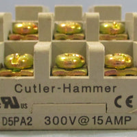 (Lot of 6) Cutler Hammer D5PA2 Relay Socket 300V 15A