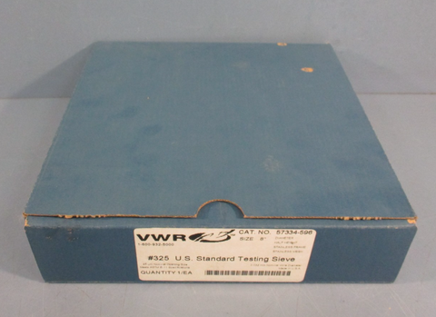 VWR 57334596 #325 U.S. Standard Testing Sieve 8" Dia 0.032mm Wire Dia Stainless