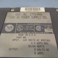 AllenBradley PLC5 Power Supply, 1Slot, 8A, 120V AC 1771P4S