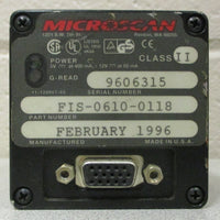 Microscan MS-610 Barcode Scanner FIS-0610-0118 5VDC at 400mA 12VDC at 80mA
