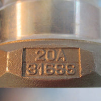 PT Coupling 20V & 20A 316SS Stainless Adapter w/ Cam & Groove Cap NWOB