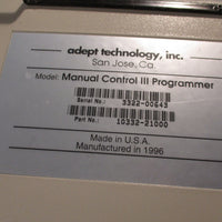 Adept Technology Model: Manual Control III Programmer P/N 10332-21000