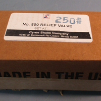 Cyrus Shank Company Safety Relief Valve Type 800 250 PSIG 1/2" Inlet NPT