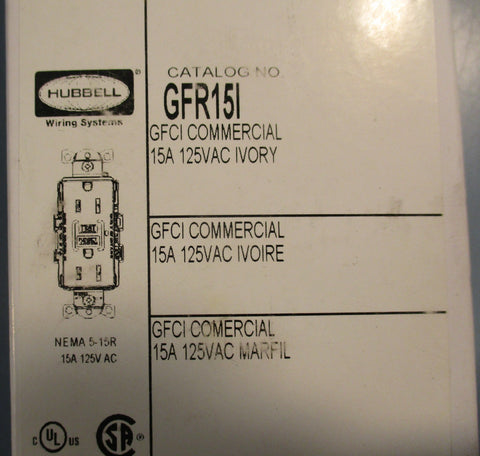 Hubbell GFR15I Wiring Device GFCI Receptacle 2 Pole 15A 125VAC Lot of 2