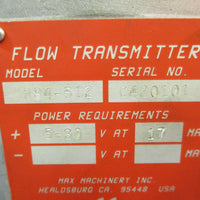 Max Machinery Flow Transmitter Model 213180 w/Accessories See Description