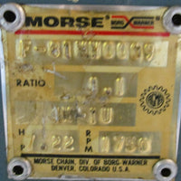 Morse Gearbox Gear Reducer 3/4" Shaft Dia 1.1 Ratio 4M1U 1750RPM