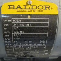 Baldor M3534 General Purpose Electric Motor With Coker Pump PF150-T