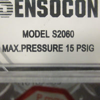 Sensocon S2060 Differential Pressure Gauge 15 PSIG Max 060 in