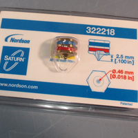 NORDSON SATURN 322218 GLUE NOZZLE ASSEMBLY BRASS 100 MESH 0.018" x 0.100