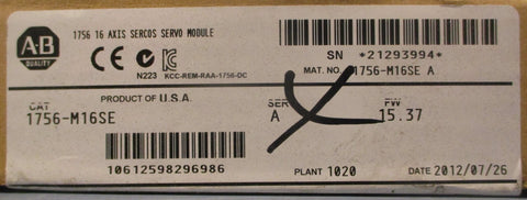 Allen Bradley 1756-M16SE Ser A 16 Axis Sercos Servo Module FW 15.37