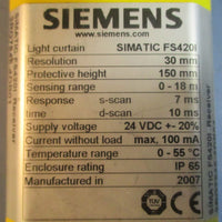 Siemens Simatic FS420I Light Curtain Receiver 3RG78454DB01 24VDC 018m Sens.
