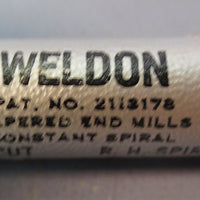 Weldon 1° Tapered End Mill: T16A2, 3/16"DIA, 3/8"SHK, HSS, 3FL, USA