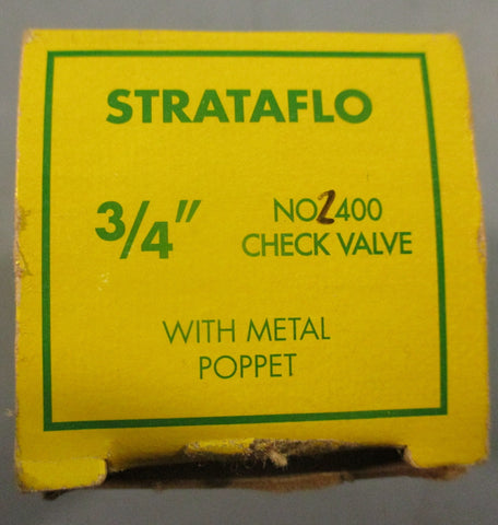 Strataflo 2400 3/4" Check Valve 400 PSI 2 GPM 2.63" Length 1.16" Dia