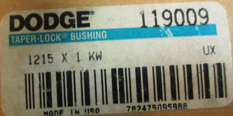Dodge 1215 x 1 KW Taperlock Bushing 119009 1" Bore 11/2" W (Lot of 2)