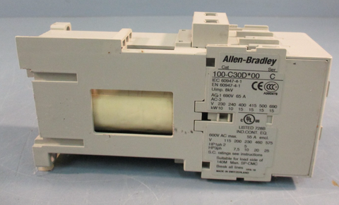 ALLENBRADLEY 100C30D*00 CONTACTOR 600VAC 55A SERIES C