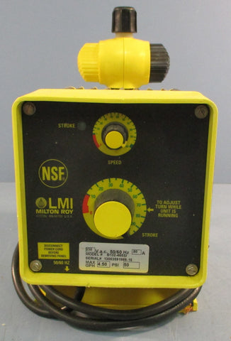 LMI Milton Roy B132465SI Electromagnetic Dosing Pump 230VAC .80A 4.5GPH 50PSI