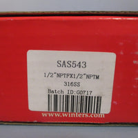 Winter Instruments 1/2" NPT 316 SS ADJUSTABLE SNUBBER PRESSURE GAUGE SAS543