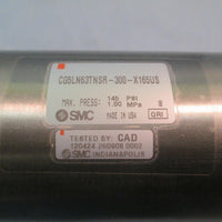 SMC Air Cylinder Actuator 63 mm Bore, 300 mm Stroke CG5LN63TNSR300X165US