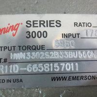 Browning 3000 Series Reducer HWN3302S2B33BU56CNM 250 to 1 Ratio 1750 RPM
