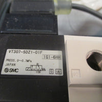 SMC DUAL ROD CYLINDER CXSM20125XB11B1 w/ SOLENOID VALVE VT3075DZ101F