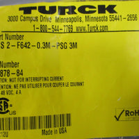 (Lot of 2) Turck VIS 2F6420.3MPSG 3M Actuator and Sensor Cordset U087884