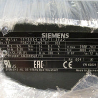 Siemens 1FT60646AF713EA2 Simotics Inverter Duty Servo Motor 9.5 Nm, 3 Ph NIB