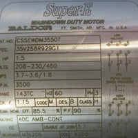 Baldor CSSEWDM3550T SuperE Washdown Duty Motor 35V258R929G1 7/8" Shaft Dia