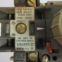 Square D 8501 XO 40 Form HW Series A Control Relay w/ XTD2 Timing Relay
