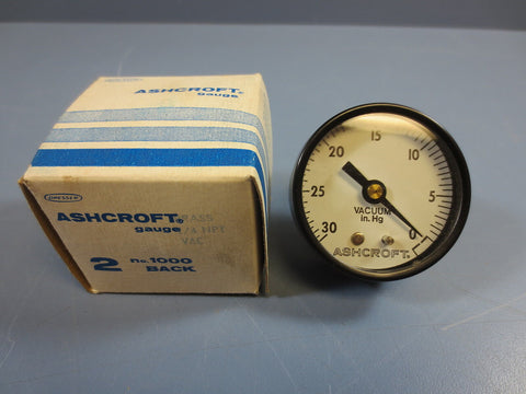 Ashcroft 1000 0-30 psi 1/4" Npt Gauge Brass Nib