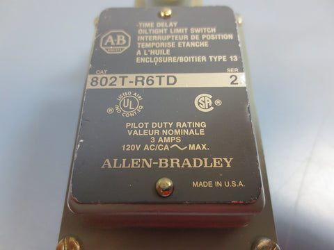 Allen Bradley 802TR6TD Time Delay Oiltight Limit Switch 120V Vac Series 2