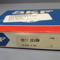 Lot 3 SKF 6211 2ZJEM Shielded Deep Groove Ball Bearing 100 x 55 x 21mm Wide