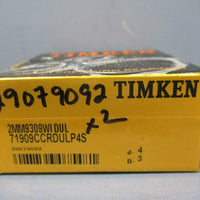 Timken 2MM9309WIDUL Super Precision Bearing d-4 D-3 71909CCRDULP4S Set of 2