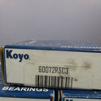 Lot of (3) KOYO Deep Groove Ball Bearings 60072RSC3