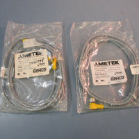 Ametek Gemco Euro Connector 6 Foot 4 Pin Right Angle 12mm NEW LOT OF TWO