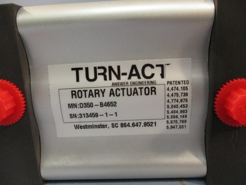 TURN-ACT D350-B4652 Vane Style Pnuematic Rotary Actuator