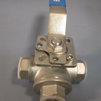 Bonomi Ball Valve 3/4 In 3Way Hand Operated CF8M 1000 WOG BV3IGTF0751A