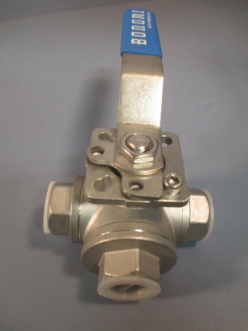 Bonomi Ball Valve 3/4 In 3Way Hand Operated CF8M 1000 WOG BV3IGTF0751A