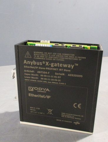 HMS Networks Anybus Xgateway – EtherNet/IP Adapter PROFINETIRT Slave AB7504F