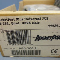 Comtrol RocketPort Plus 990208 Universal PCI Quad DB25 Male Board 55002200 New