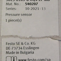 Festo SDE3D10SBHQ42PM8 Pressure Sensor 540207 24VDC
