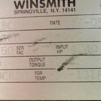 Winsmith 943CDSNX Gear Reducer 943CDSX501X0GC 60:1, 1750RPM, 4.40HP, 15/8" Bore