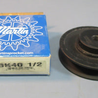 Martin BK40 1/2 Single Groove VBelt Pulley 1/2" Bore 3.953" OD NIB