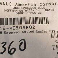 FANUC D82F-0112-P050#R02 HMDP Type A/B  External Coiled Cable, M23 Angled 5m