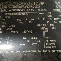 Marathon XRI FV0284TTFNA6026BAL Motor 25 HP, 1775 RPM, 230/460 V, E207, 284T