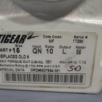 Dodge Tigear2 Gearbox Ratio 10:1 Part#15 Input QN Output L Motor: 56 15QZ10L56